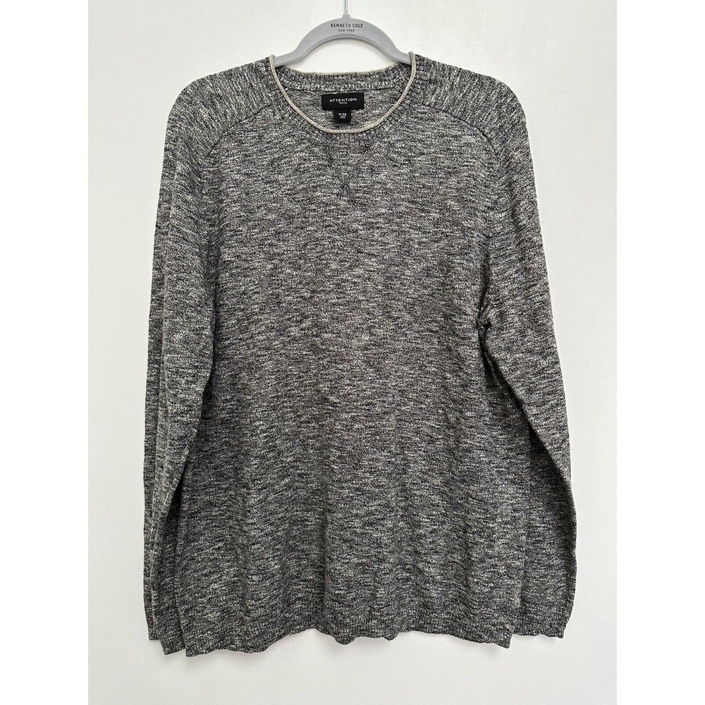 Attention Mens Sweater 100% Cotton Long Sleeves Size XL Holidays Winter